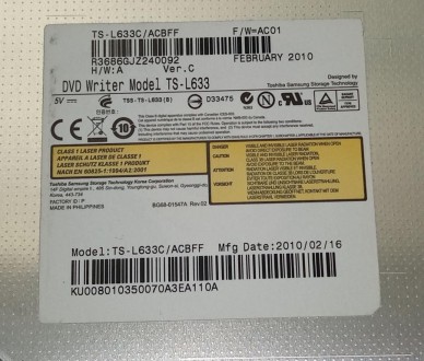 DVD-RW привод з ноутбука ACER ASPIRE 7551G TS-L633

Робочий. Виконана перевірк. . фото 7