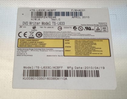 DVD-RW привод з ноутбука ACER ASPIRE 7551G TS-L633

Робочий. Виконана перевірк. . фото 4