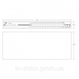 28-портовий PoE-комутатор з 24 портами PoE 10/100/1000Mbps, 2 портами Uplink 10/. . фото 3