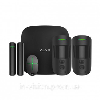 Комплект бездротової сигналізації з 5 пристроїв: розумна централь Ajax Hub 2 чор. . фото 2
