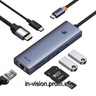 USB HUB Baseus Flite позволит вам увеличить возможности вашего ноутбука! Хаб осн. . фото 3