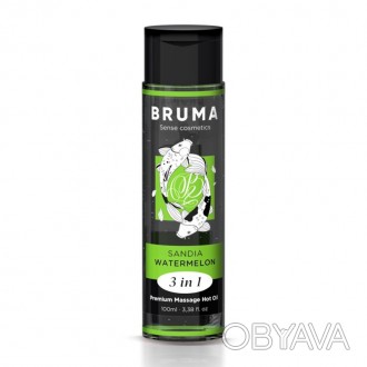 Массажное масло Premium Heat Effect со вкусом арбуза от бренда BRUMA – настоящая. . фото 1