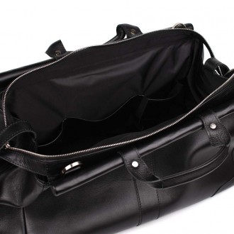 Дорожня спортивна сумка, шкіряний саквояж чорний GA-1402-4lx TARWA . Аксесуар дл. . фото 3
