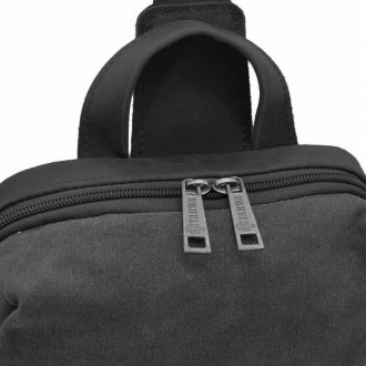 Рюкзак-слінг на одне плече зі шкіри та канвасу TARWA RAg-1905-3md-нова модель ві. . фото 7
