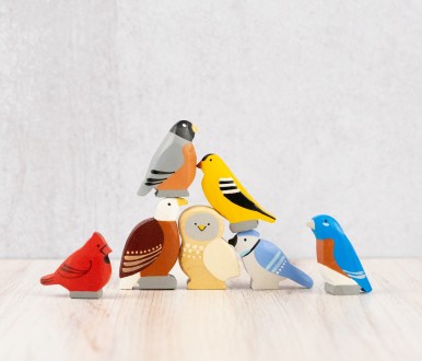 Набор деревянных фигурок птиц из 7 штук .
   В набор  входят-  щегол, сова ,
 . . фото 2