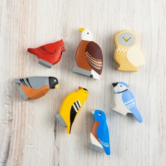 Набор деревянных фигурок птиц из 7 штук .
   В набор  входят-  щегол, сова ,
 . . фото 3