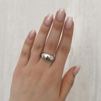 Родированное серебряное кольцо 925 пробы без камней. Родированные украшения доль. . фото 5