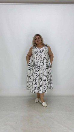 Жіноча літня сукня-сарафан Пряжка трапеція великих розмірів
 Ця зручна і стильна. . фото 2