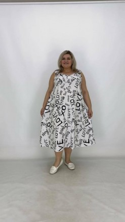 Жіноча літня сукня-сарафан Пряжка трапеція великих розмірів
 Ця зручна і стильна. . фото 10