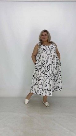Жіноча літня сукня-сарафан Пряжка трапеція великих розмірів
 Ця зручна і стильна. . фото 7