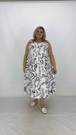 Женское летнее платье-сарафан Пряжка трапеция больших размеров
 Это удобное и ст. . фото 11