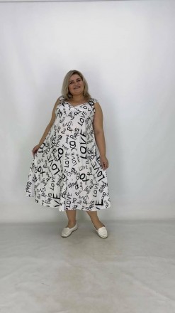 Жіноча літня сукня-сарафан Пряжка трапеція великих розмірів
 Ця зручна і стильна. . фото 9