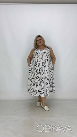 Жіноча літня сукня-сарафан Пряжка трапеція великих розмірів
 Ця зручна і стильна. . фото 1