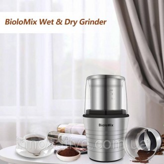 Кофемолка измельчитель BioloMix BCG300 - универсальный кухонный прибор 2-в-1, пр. . фото 8