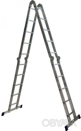 Лестница раздвижная алюминиевая используется как приставная или двусторонняя стр. . фото 1