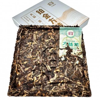 Китайский чай Шен Пуэр Мэнхай Да И Платиновая плитка 2101 — яркий и удивительный. . фото 8
