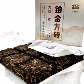 Китайский чай Шен Пуэр Мэнхай Да И Платиновая плитка 2101 — яркий и удивительный. . фото 5