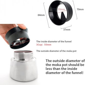 Дозирующая воронка для гейзерной кофеварки на 3 чашки Moka Pot Dosing Funnel
	Ти. . фото 3
