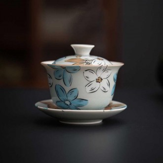 Чайная гайвань Юань Жун, 190 мл керамическая, для заваривания чая, DH-G002, кита. . фото 3