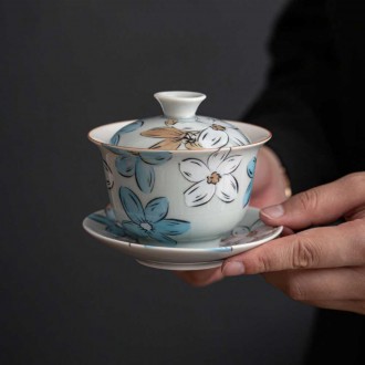 Чайная гайвань Юань Жун, 190 мл керамическая, для заваривания чая, DH-G002, кита. . фото 4