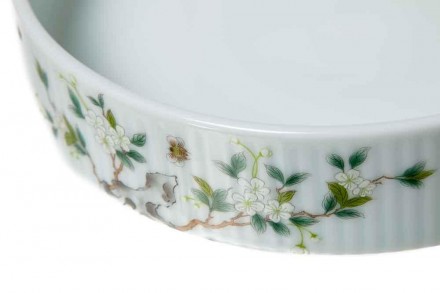 Чабань круглая Цветы жасмина для китайской чайной церемонии, фарфоровая, Поднос . . фото 6