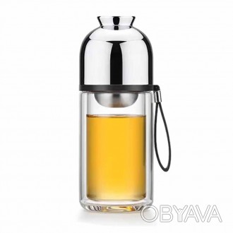 Портативная бутылка графин IV поколения для приготовления чая, 200 мл, стеклянна