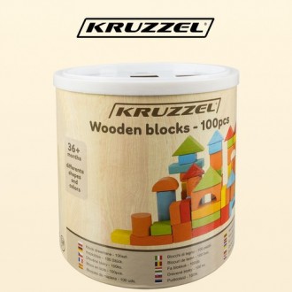  Дерев'яні кубики - 100 шт. Kruzzel ОСОБЛИВОСТІ: ТВОРЧА ТА ВЕСЕЛА РОЗВАГА: д. . фото 9