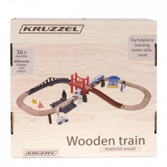  Дерев'яна залізниця - Kruzzel ОСОБЛИВОСТІ: 37 ЕЛЕМЕНТІВ - набір складається. . фото 10