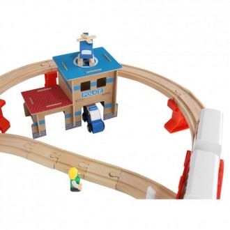  Дерев'яна залізниця Kruzzel ОСОБЛИВОСТІ: СТИМУЛЮЄ УЯВЛЕННЯ - іграшка стимул. . фото 5