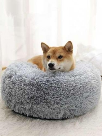 М'яке ліжко для собак 60 см - сіре Опис ВИСОКІ СТОРОНИ - Підвищені краї підт. . фото 5