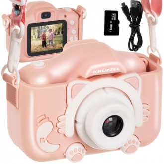 Цифровий фотоапарат для дітей рожевий Kruzzel 2-дюймова камера для найменших! 2W. . фото 2