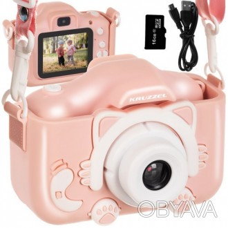 Цифровий фотоапарат для дітей рожевий Kruzzel 2-дюймова камера для найменших! 2W. . фото 1