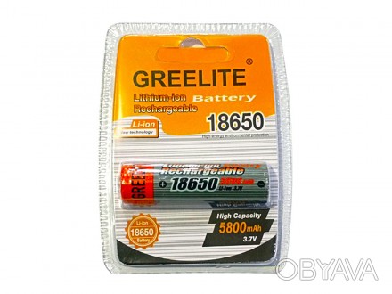 АКУМУЛЯТОР (АКУМУЛЯТОРНА БАТАРЕЙКА, БАТАРЕЯ)
GREELITE NEW TECHNOLOGY 18650 5800 . . фото 1