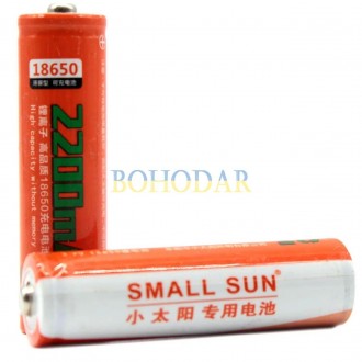 АКУМУЛЯТОР (АКУМУЛЯТОРНА БАТАРЕЙКА, БАТАРЕЯ)
SMALL SUN 18650 2200 MAH
1 ШТУКА LI. . фото 4