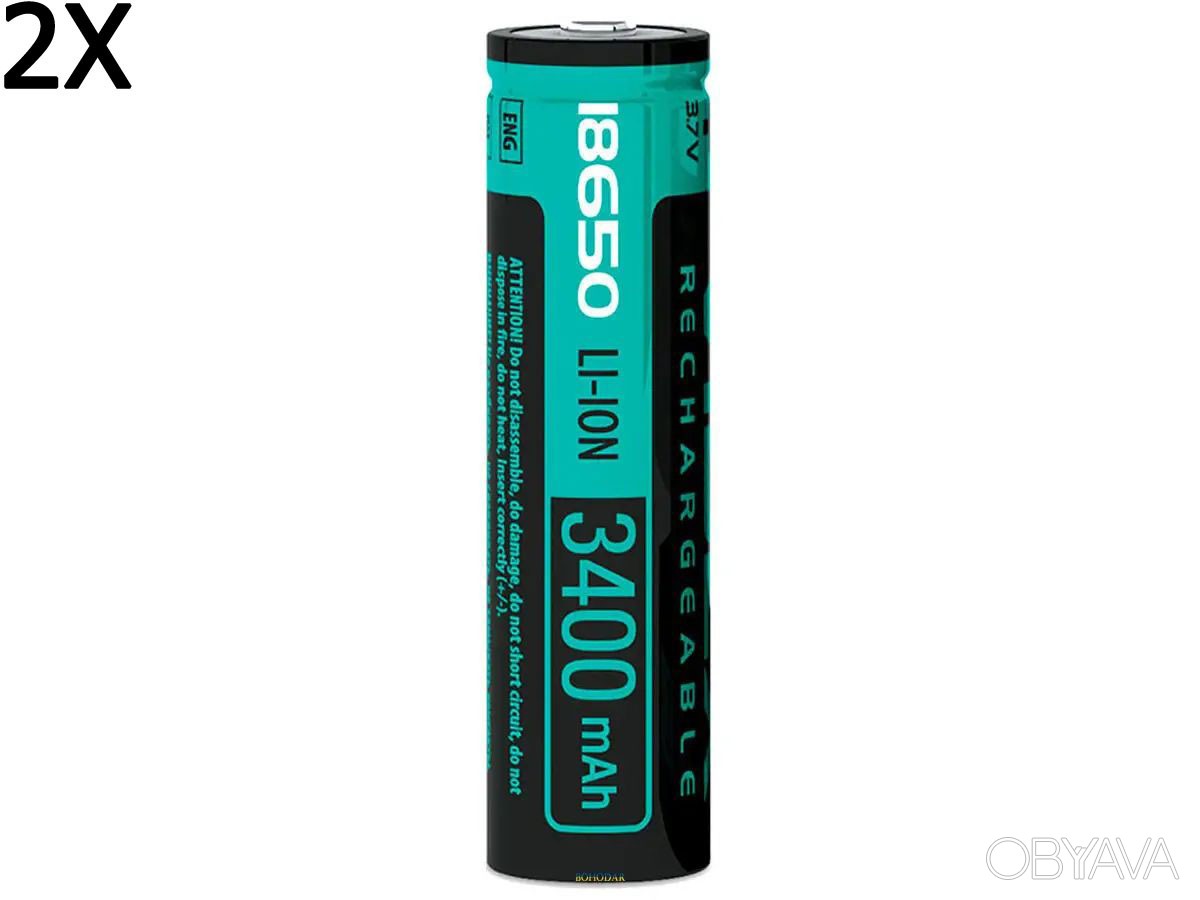 ᐈ 2X Акумулятор VIDEX 18650-P 3400 mAh Li-ion 3.7V ОРИГІНАЛ РЕАЛЬНА ...