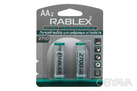 ПРОФЕСІЙНИЙ АКУМУЛЯТОР (АКУМУЛЯТОРНА БАТАРЕЙКА, БАТАРЕЯ)
RABLEX AA (HR6) 2700 MA. . фото 1