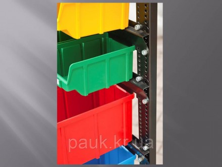 Стійка-стелаж 1500мм 138 ящиків, для метизів двосторонній, кольорові ящики П/С 
. . фото 3