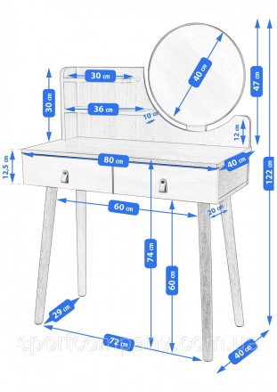 Туалетний столик Jumi SCANDI - з лаконічним стильним дизайном та продуманою конс. . фото 5