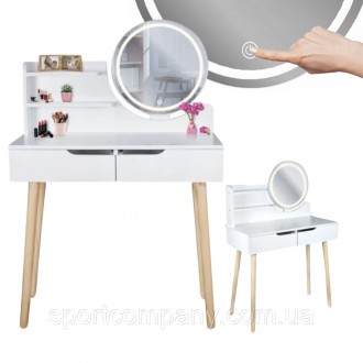 Функціональний туалетний стіл Jumi SCANDI з дзеркалом та LED підсвіткою підійде . . фото 2