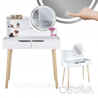 Функціональний туалетний стіл Jumi SCANDI з дзеркалом та LED підсвіткою підійде . . фото 1
