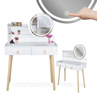 Функціональний туалетний стіл Jumi SCANDI з дзеркалом та LED підсвіткою підійде . . фото 2