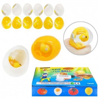 Набор антистресс игрушек в виде яйца, в котором плавает цыплёнок. Внутри игрушка. . фото 2