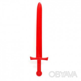 Пластиковый игрушечный меч с узором на рукояти. Длинна меча - 48 см. Выполнен из. . фото 1