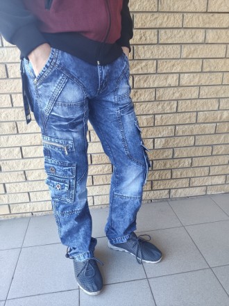 Джинсы мужские коттоновые с накладными карманами "карго" VIGOOCC, Турция, 100% к. . фото 10