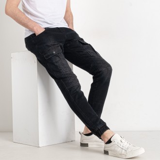 Джоггеры, джинсы с поясом на резинке, с накладными карманами карго демисезонные,. . фото 7