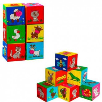 М'які кубики з яскравими, барвистими малюнками допоможуть дитині познайомиться, . . фото 2