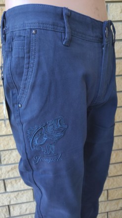 Джинсы, брюки мужские коттоновые стрейчевые демисезонные FANGSIDA, Турция, 98% к. . фото 11