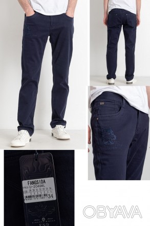 Джинсы, брюки мужские коттоновые стрейчевые демисезонные FANGSIDA, Турция, 98% к. . фото 1