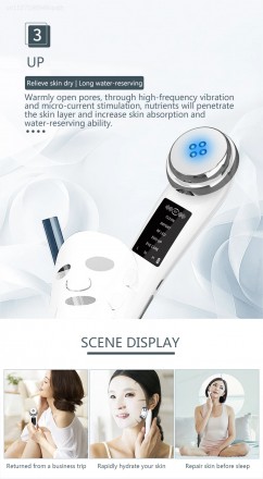 П'ять режимів догляду (CLEAN/IMPORT/RF LED/EMS UP/Eye care), кожен з трьома. . фото 8