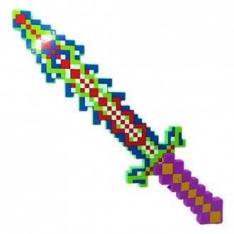 Пластиковый меч сделан в стиле компьютерной игры "Майнкрафт" - отличный подарок . . фото 2